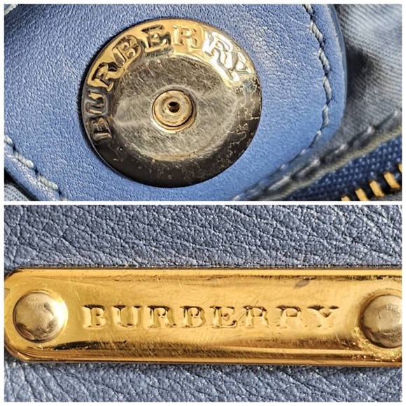 Authentic Burberry Leather Canterbury Tote Royal Blue - Picture 5 of 11